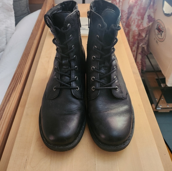 Born Black Leather Lace-Up Boots - Picture 2 of 6